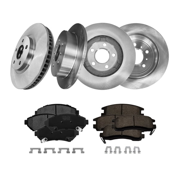 Set of 12 Front 303mm-Rear 278mm Brake Disc Rotors-Ceramic Brake Pad Kit For 2001-2005 Chevrolet Impala Rear D814 7387