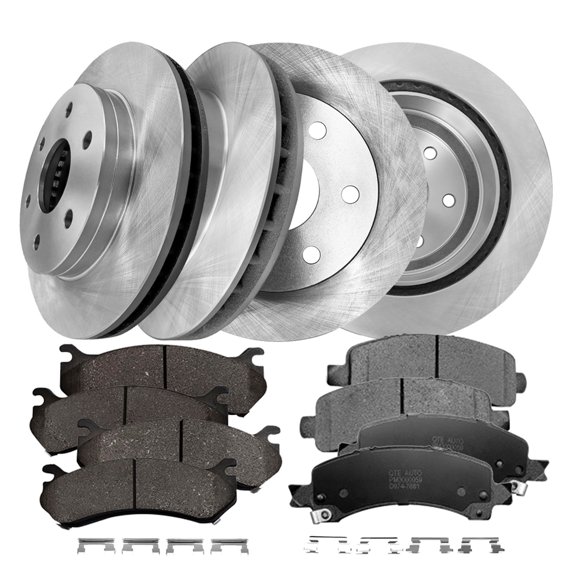 Set of 12 Front 305mm-Rear 330.2mm Brake Disc Rotors-Ceramic Brake Pad Kit For 2005 2006 GMC Yukon XL 1500 RWD