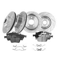 thumbnail image 1 of Set of 12 Front 320mm-Rear 280mm Drilled Slotted Brake Disc Rotors-D1645 8873 Ceramic Brake Pad Kit For 2014-2018 Ford Transit Connect, 1 of 8