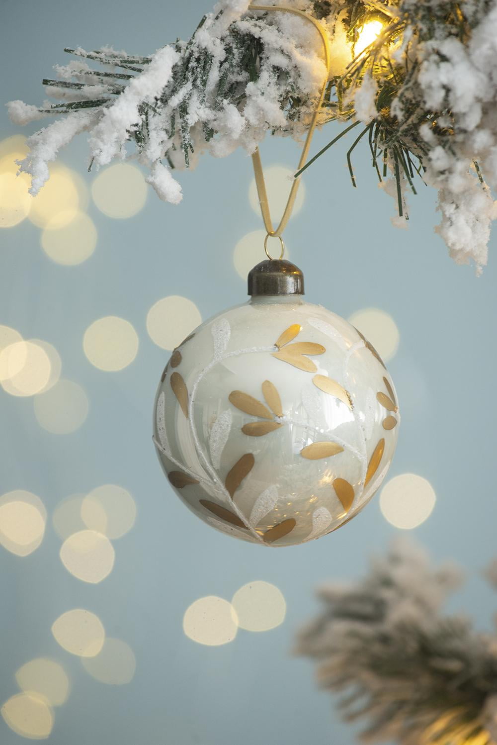 Set of 12 Glass Christmas Ball Ornaments with Glitter and Painting Design by Riccardo Tree Decor
