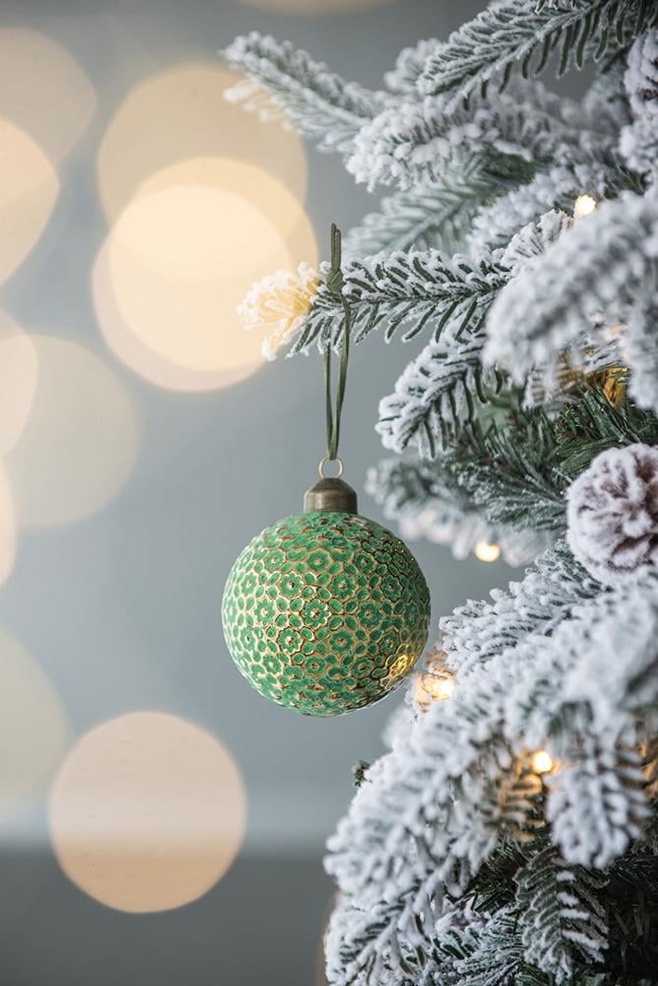 Set of 12 Glass Christmas Ball Ornaments with Painting Design by Riccardo Tree Decor