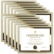 Set of 12 Gold 8.5x11 Picture Frames - Modern Multi-Frame Bulk Pack for Certificates, Diplomas, Documents