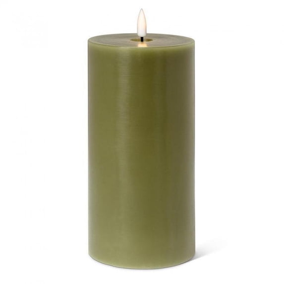 Set of 12 Green Led Pillar Candle