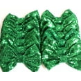 thumbnail image 1 of Set of 12 Green Sequin Bows 5 Inches Large Glitter Bows Wholesale Bows, DIY Fabric Hair Bows - No Clips, 1 of 1