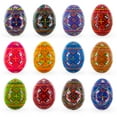 thumbnail image 1 of Set of 12 Handcrafted Geometric Ukrainian Pysanky Wooden Easter Eggs 2.5 Inches, 1 of 3