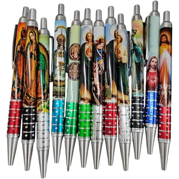 Set of 12 I Love Jesus Pens Recuerdos Communion Bautizo Baptism Comunion Favor