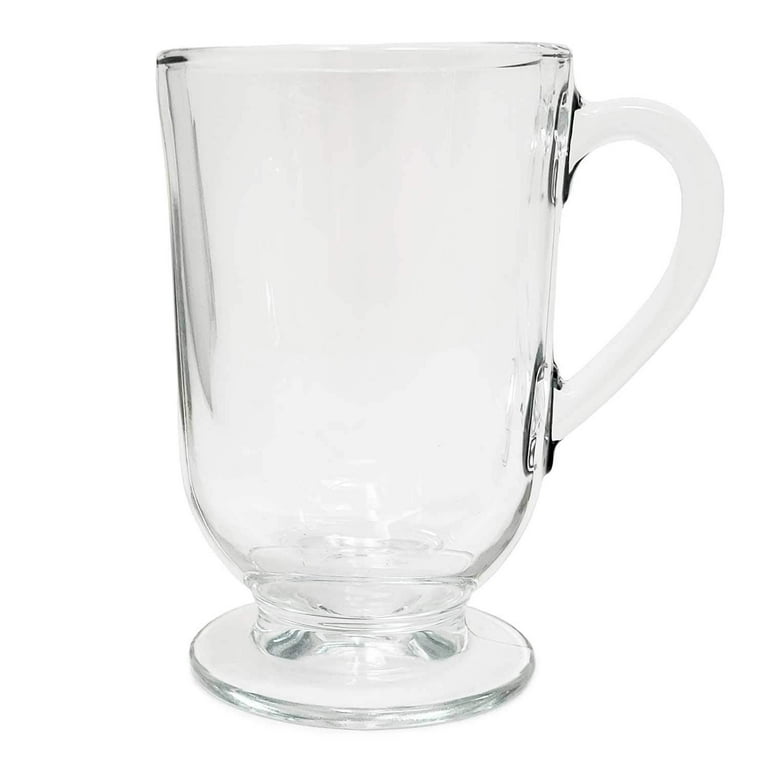 Clear glass online footed coffee mugs