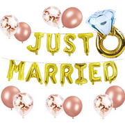 Set of 12 Just Married Balloons Just Married Banner Bridal Shower Party Balloons Bridal Shower Party Decoration Wedding Party Decoration