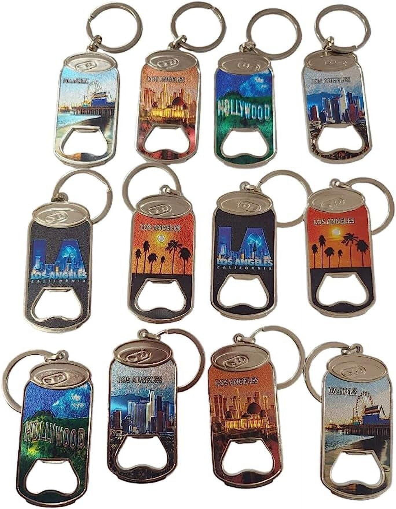 Set of 12 LA Bottle Keychain, I Heart LA Love LA Bulk Souvenir