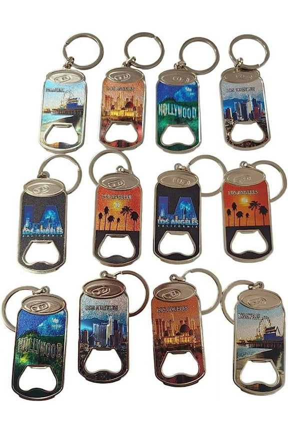 Set of 12 LA Bottle Keychain, I Heart LA Magnet,I Love LA Bulk Souvenir Keychain I Love LA Bulk Souvenir Keychain