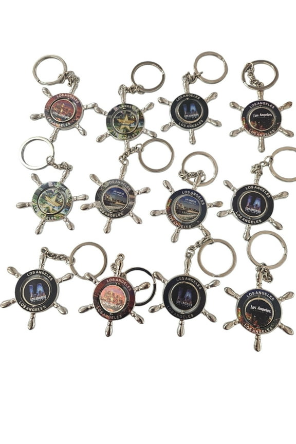 Set of 12 LA Circle Keychain, I Heart LA Magnet,I Love LA Bulk Souvenir Keychain I Love LA Bulk Souvenir Keychain