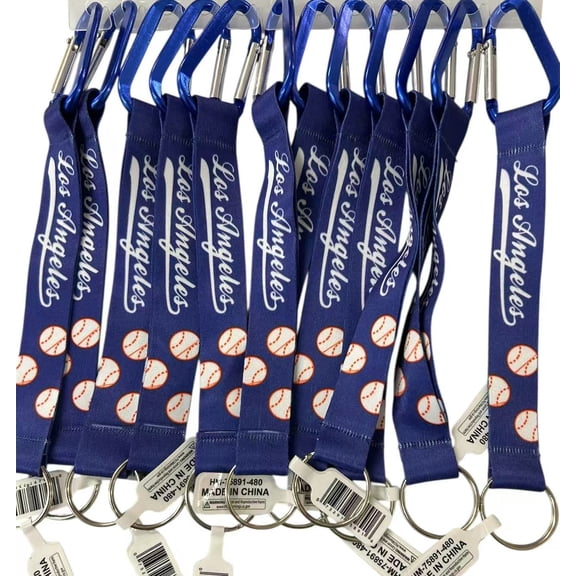 Set of 12 Los Angeles Baseball inspired go blue gifts favor letter LA Keychains Gifts