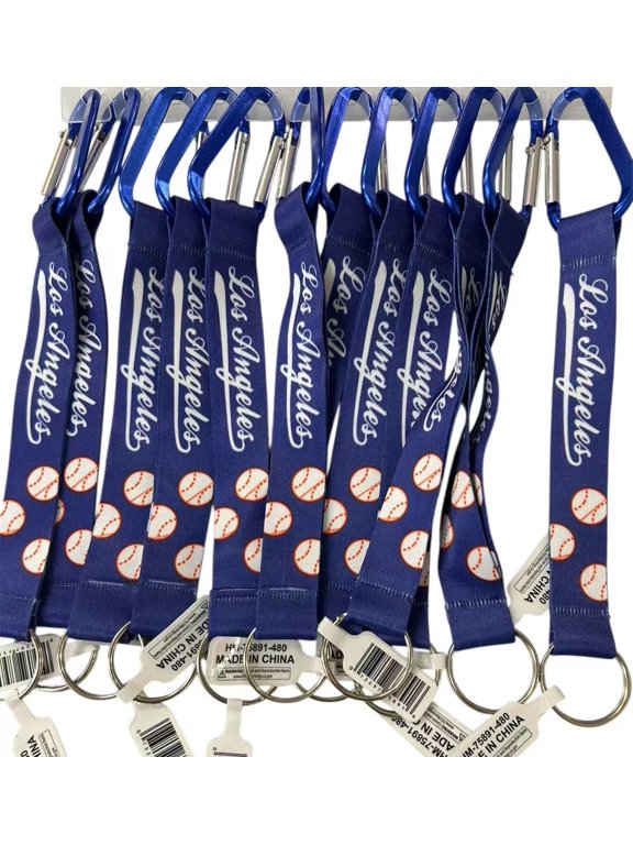 Set of 12 Los Angeles Baseball inspired go blue gifts favor letter LA Keychains Gifts