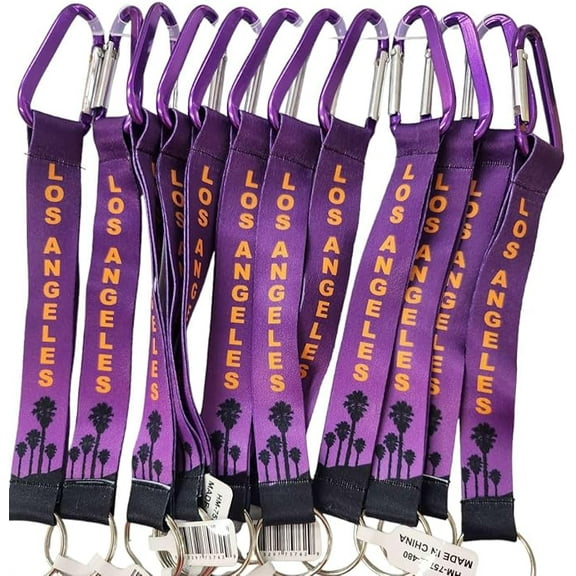 Set of 12 Los Angeles purple LA basketball Souvenir Keychain, I Heart LA Keychain, I Heart Los Angeles Keychain