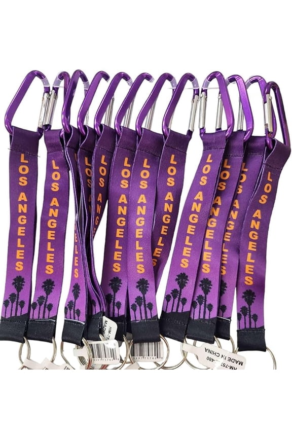Set of 12 Los Angeles purple LA basketball Souvenir Keychain, I Heart LA Keychain, I Heart Los Angeles Keychain