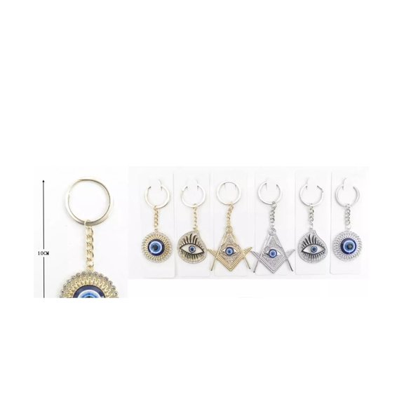 Set of 12 Lucky Blue Evil Eye Keychain Ring for Protection and Blessing,luckey Charm for Strength and Power, Great Gift