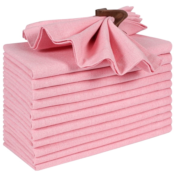 Bedding Craft Cotton Cloth Dinner Napkins Set of 12 Machine Washable – 18x18 inch, Baby Pink, Machine Washable Fabric for for Weddings, Parties, Thanksgiving & Events