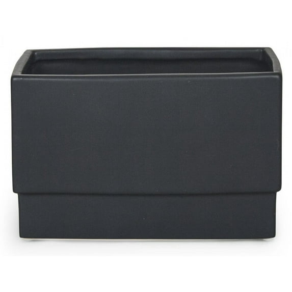 Set of 12 Matte Black Rectangular Planter