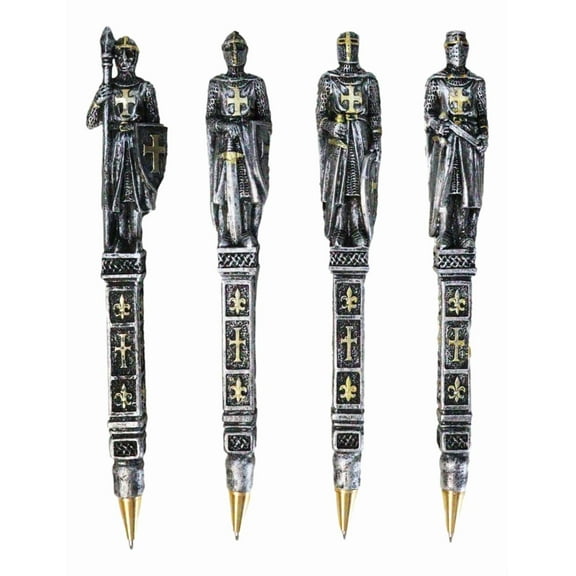Set of 12 Medieval Crusader Templar Knights Of The Cross Le Fleur Writing Pens