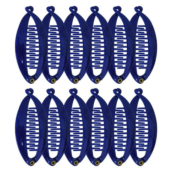 Set of 12 Mini Banana Clips - Royal Blue