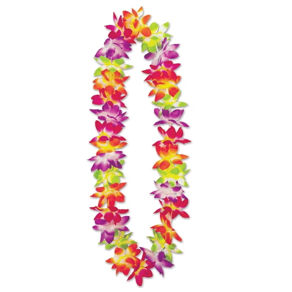Beistle Set of 12 Multi-Colored Design Maui Floral Lei 36"