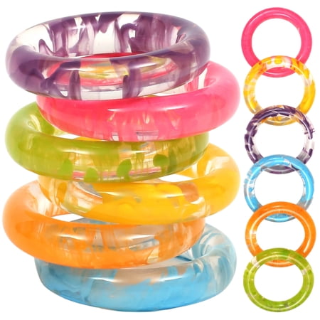 Set of 12 Handcrafted Napkin Rings - Epoxy Resin Round Napkin Holders for Dining Table Décor (Multi Pastel 2)