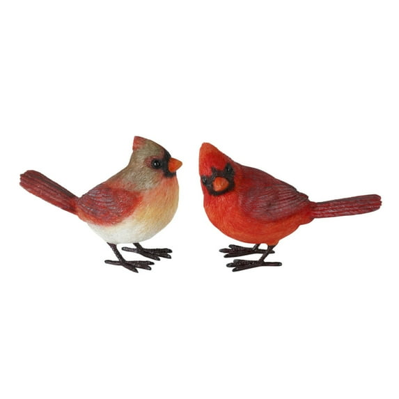 Set of 12 Orange and White Cardinal Bird Christmas Tabletop Decors 5"
