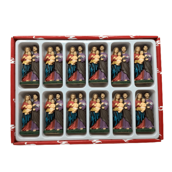 Set of 12 Pcs Mini Sagrada Familia 3" Jesus, Maria Y Jose Religious Figurines Holy Family Statue