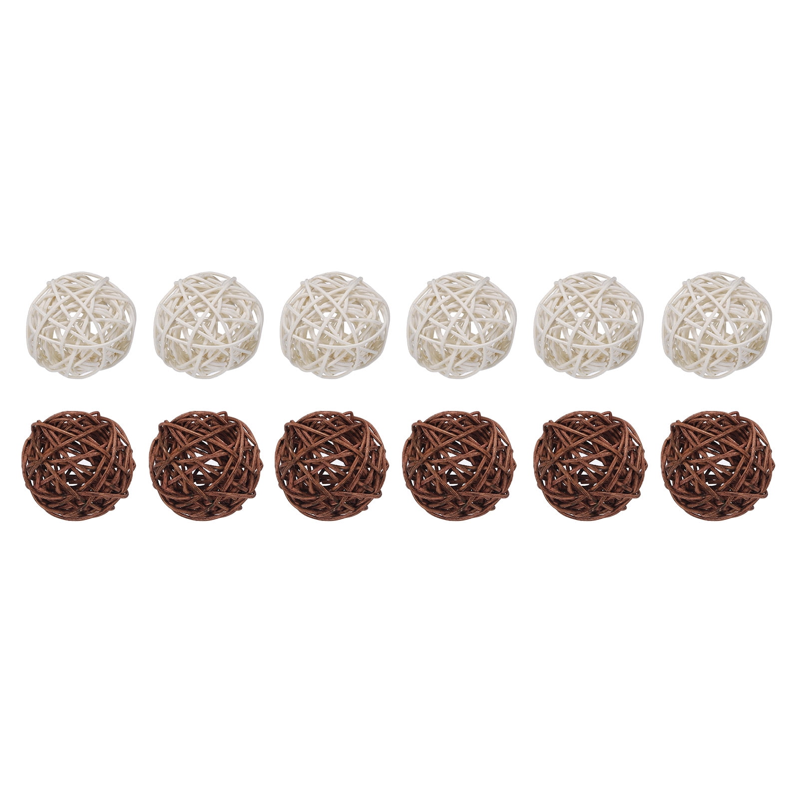 Set of 12 Pcs Wicker Rattan Balls 2 Inch Rattan Decorative Balls for