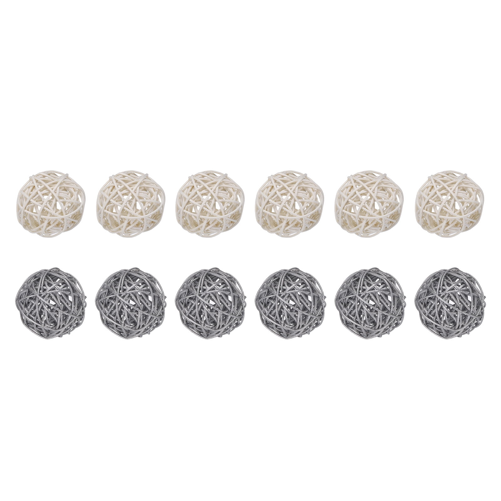 Set of 12 Pcs Wicker Rattan Balls 2 Inch Rattan Decorative Balls for
