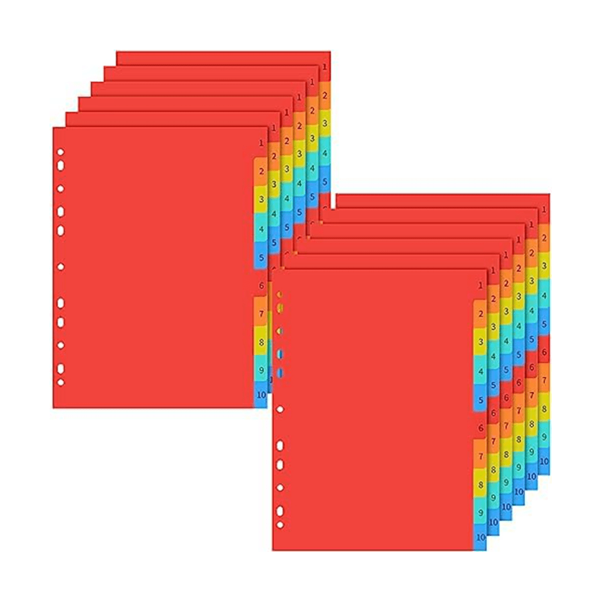 Set of 12 Plastic for 3 Ring Binders Cute Binder Index Dividers with Multicolor Tabs for Office