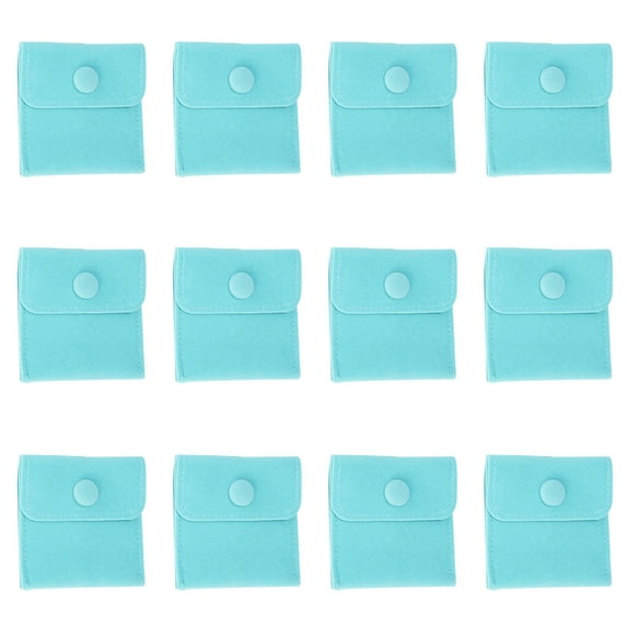 Set of 12 Practcial Small Jewelry Pouches Sturdy Flannel Bags For Secure Storage