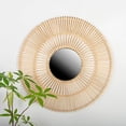 thumbnail image 1 of Set of 12 Rattan Sunburst Pattern Wall Mirror, 1 of 2