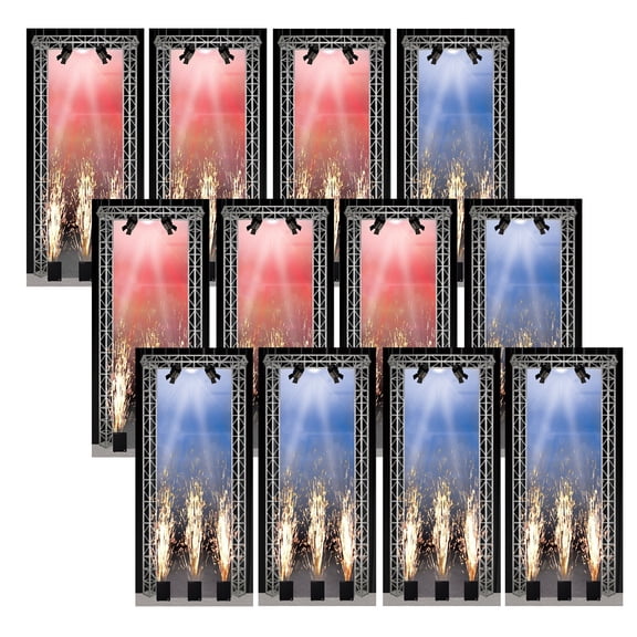 Set of 12 Red & Blue Wrestling Entrance Backdrop Cards for WWE & AEW Figures