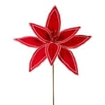thumbnail image 1 of Set of 12 Red and White Contemporary Berries Floral Poinsettia Stem, 19", 1 of 1