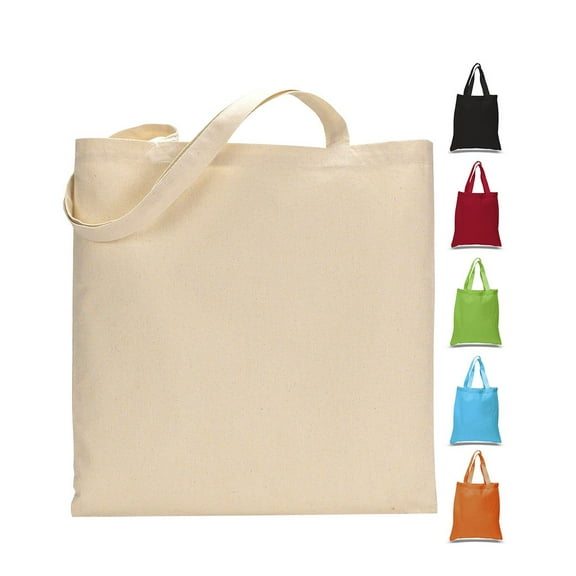 Set of 12 Reusable Cotton Tote Bag Grocery Shopping Art & Crafts Assorted Colors