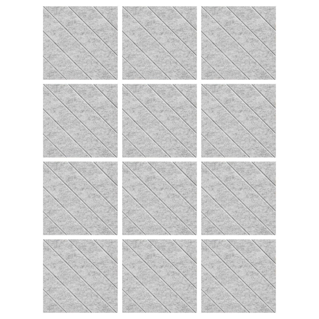 Set of 12 Self Adhesive Acoustic Foam Panels Sound Dampening Wall Decors