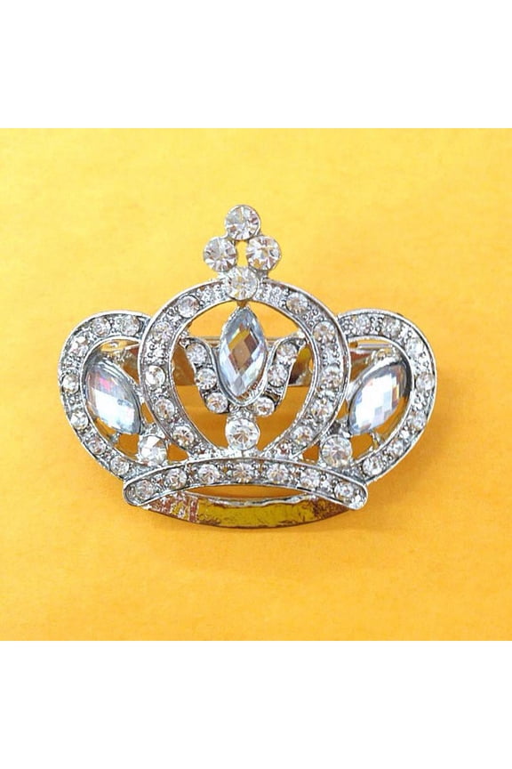 Set of 12 Silver Vintage inspired Crown Pin / Brooch 37mm x 43mm Use for Wedding Bouquet /sweet 16/birthday/ Embellishment / Wedding Favor