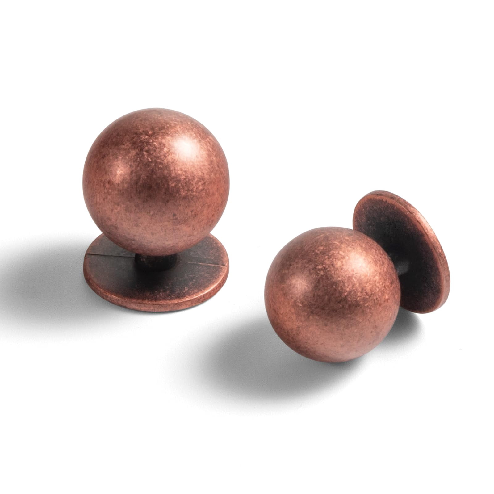 Set of 12 -Sleek Round Antique Brass Cabinet Knobs - Retro and Minimalist Hardware for Stylish Home Enhancement - 1 Inch Diameter