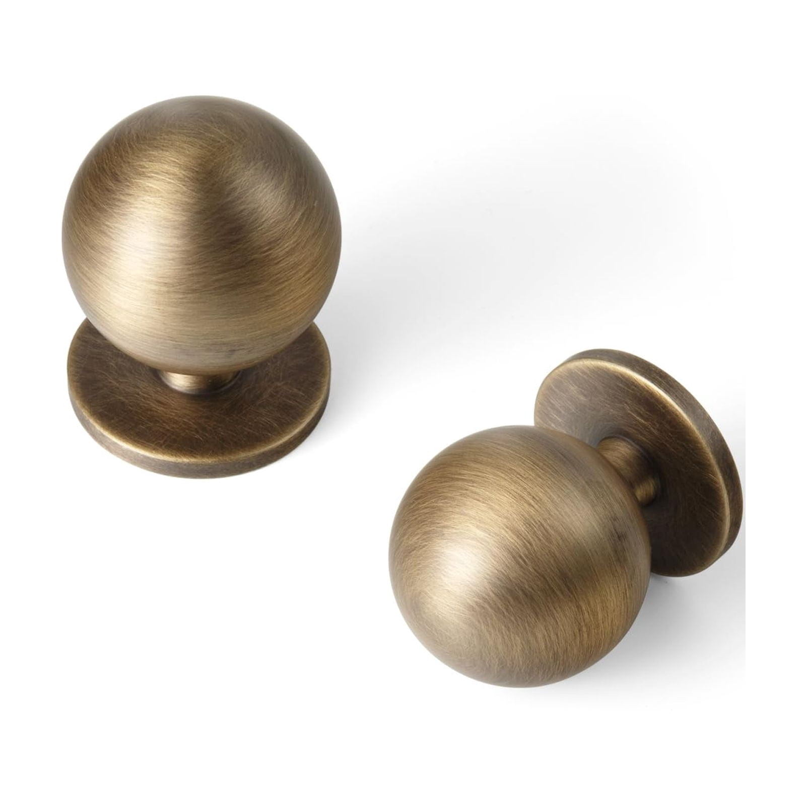 Set of 12 -Sleek Round Antique Brass Cabinet Knobs - Retro and Minimalist Hardware for Stylish Home Enhancement - 1 Inch Diameter