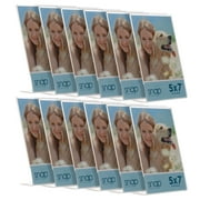 Snap Set of 12 Clear Acrylic Self Standing 5x7 Photo Frames for Tabletop Display
