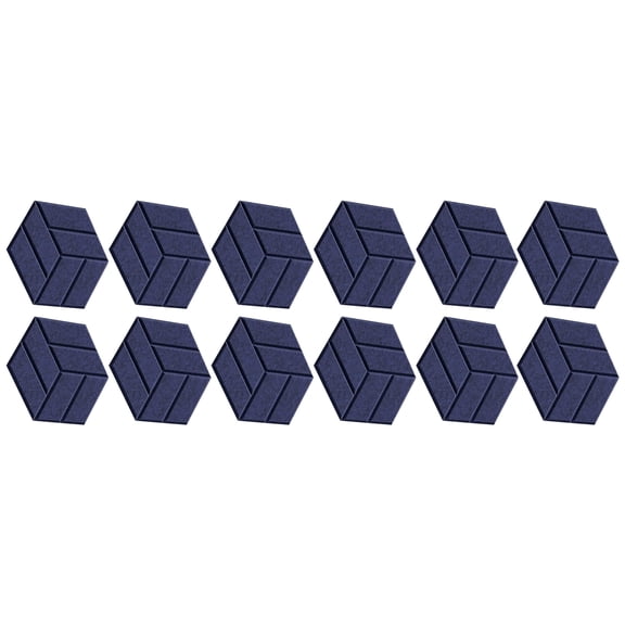 Set of 12 Soundproof Foam Tiles Hexagonal Adhesive Wall Panel Polyester Soundproof Wall Panel Soundproof Foam Panel