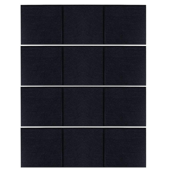 Set of 12 Soundproof Foam Tiles Self Adhesive Wall Panel Polyester ...