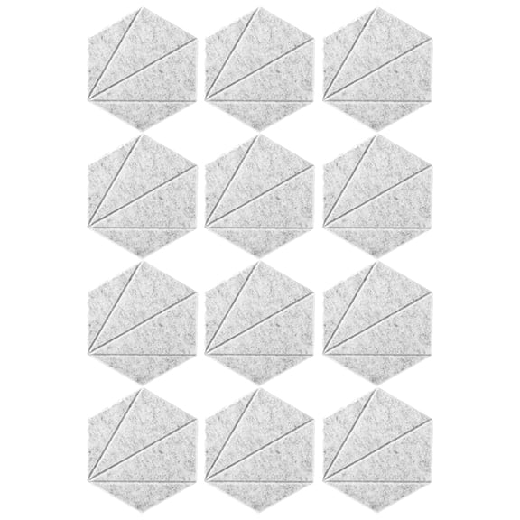 Set of 12 Soundproof Foam Tiles Self Adhesive Wall Panel Polyester Texture