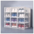 thumbnail image 1 of Set of 12 Stackable Clear Plastic Transparent Shoes Storage Boxes in Home, 1 of 9