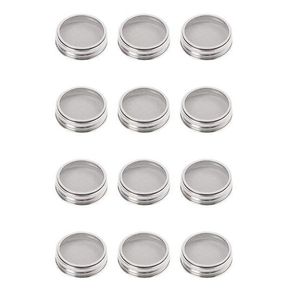 Set of 12 Stainless Steel Sprouting Jar Lid Kit for Superb Ventilation Fit for Wide Mouth Jars Canning Jars