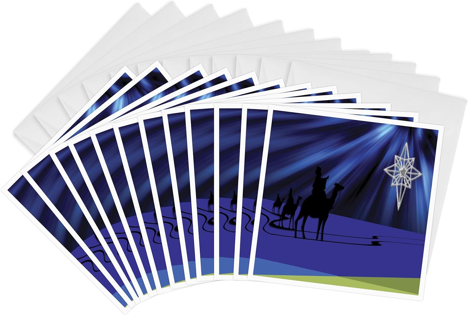 Set of 12 Threeinch by Threeinch Greeting Cards with Heavy Duty Card