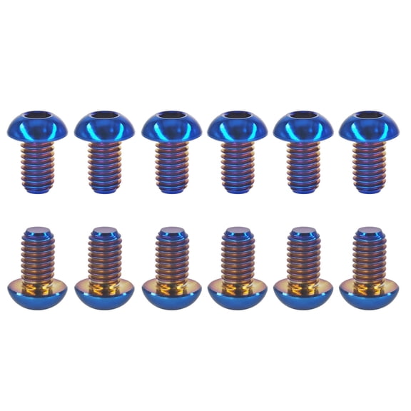 Set of 12 Titanium Bolts, M5x10mm MTB Bike Bicycle Disc Brake Cycle Rotor Screws