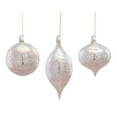 thumbnail image 1 of Set of 12 White and Gold Glass Glitter Assorted Christmas Ornaments, 6.5", 1 of 1