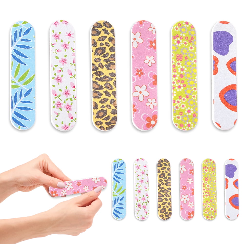 Set of 12 abrasive nail files, EVA, Multicolor